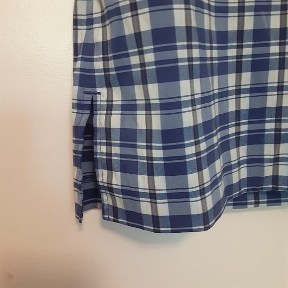 IZOD Gold Women's Golf Skort In Blue Plaid Size 4 Pockets Side Zip - Picture 2 of 9